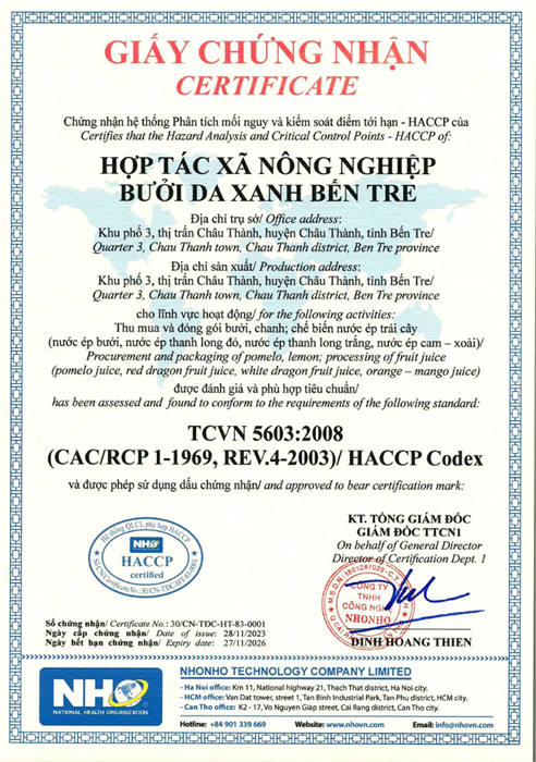 Hệ Thống Chế Biến Đạt Chuẩn HACCP